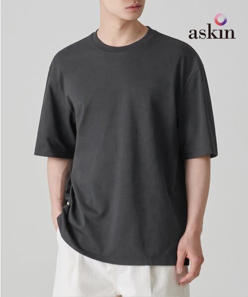 MUSINSA STANDARD（ムシンサスタンダード）の「[クールタンダード] リラックスフィットクルーネックピケTシャツ [ガンメタル]（Tシャツ/カットソー・メンズ・その他・SMALL/MEDIUM/LARGE/X-LARGE/XX-LARGE/XXX-LARGE）」の5枚目の写真