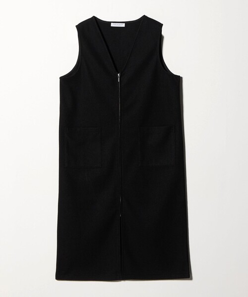 A DAY IN THE LIFE UNITED ARROWS(アデイインザライフユナイテッドアローズ)の「ニットメルトン ソリッド ジャンパースカート <A DAY IN THE LIFE>(ワンピース・レディース・ネイビー/ベージュ/ブラック・FREE)」の2枚目の写真
