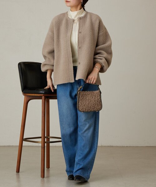 LIVETART(リヴェタート)の「2WAYボアミニバッグ(トートバッグ・レディース・ブラウン/ベージュ・FREE)」の5枚目の写真