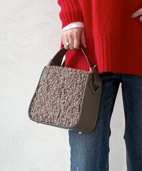 LIVETART(リヴェタート)の「2WAYボアミニバッグ(トートバッグ・レディース・ブラウン/ベージュ・FREE)」の6枚目の写真