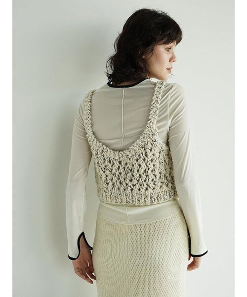 FIKA.（フィーカ）の「Loose knit mixed yarn bustier（その他トップス・レディース・グレー/ホワイト系・MEDIUM）」の22枚目の写真