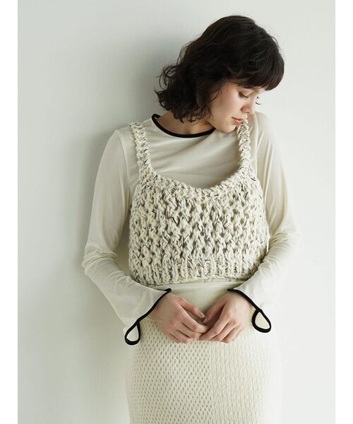 FIKA.（フィーカ）の「Loose knit mixed yarn bustier（その他トップス・レディース・グレー/ホワイト系・MEDIUM）」の21枚目の写真