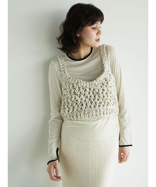 FIKA.（フィーカ）の「Loose knit mixed yarn bustier（その他トップス・レディース・グレー/ホワイト系・MEDIUM）」の20枚目の写真