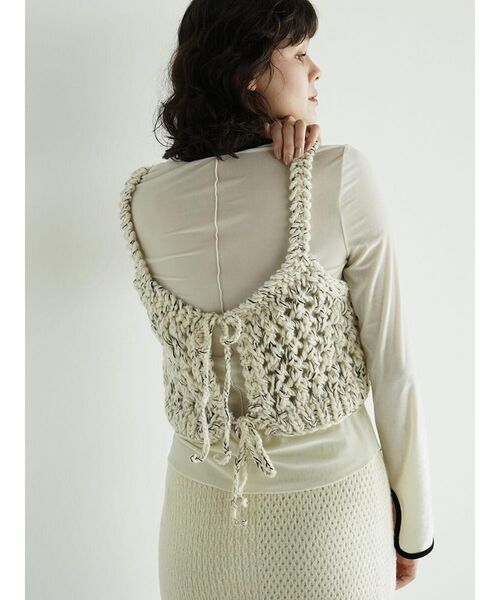 FIKA.（フィーカ）の「Loose knit mixed yarn bustier（その他トップス・レディース・グレー/ホワイト系・MEDIUM）」の19枚目の写真
