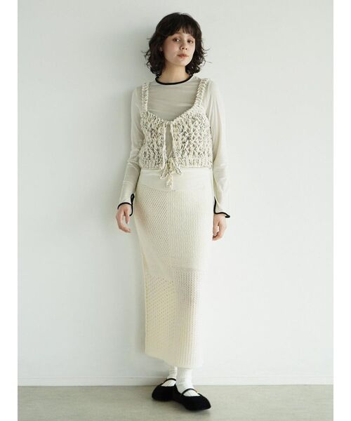 FIKA.（フィーカ）の「Loose knit mixed yarn bustier（その他トップス・レディース・グレー/ホワイト系・MEDIUM）」の17枚目の写真
