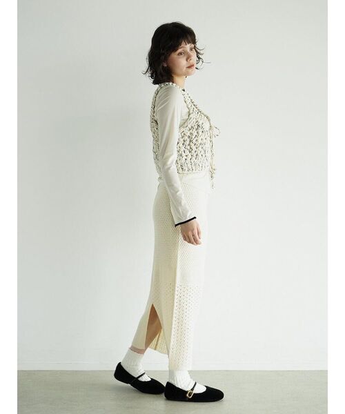 FIKA.（フィーカ）の「Loose knit mixed yarn bustier（その他トップス・レディース・グレー/ホワイト系・MEDIUM）」の16枚目の写真