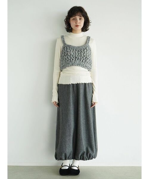 FIKA.（フィーカ）の「Loose knit mixed yarn bustier（その他トップス・レディース・グレー/ホワイト系・MEDIUM）」の7枚目の写真