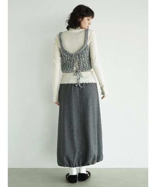 FIKA.（フィーカ）の「Loose knit mixed yarn bustier（その他トップス・レディース・グレー/ホワイト系・MEDIUM）」の6枚目の写真