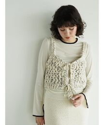 FIKA.（フィーカ）の「Loose knit mixed yarn bustier（その他トップス）」