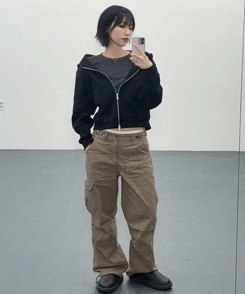 SIGNATURE（シグネチャ）の「ツーウェイクロップフードジップアップ[ブラック]（パーカー・メンズ・その他・LARGE/MEDIUM）」の3枚目の写真