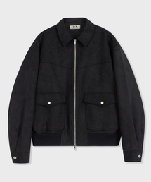 GLW（ジーエルダブリュ）の「ビ ガンレザー スエード ブルゾン ブラック（ライダースジャケット）」