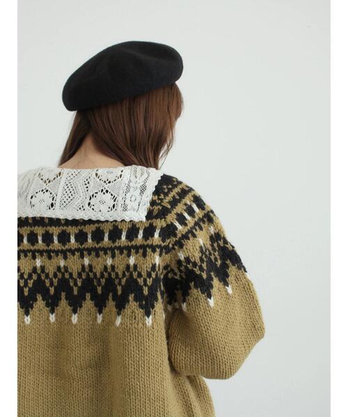 TSUHARU by Samansa Mos2(ツハルバイサマンサモスモス)の「【ペルーニット】ジャカード柄ニットカーディガン(カーディガン/ボレロ・レディース・オリーブ/チャコールグレー・F)」の11枚目の写真