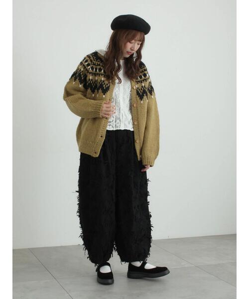 TSUHARU by Samansa Mos2(ツハルバイサマンサモスモス)の「【ペルーニット】ジャカード柄ニットカーディガン(カーディガン/ボレロ・レディース・オリーブ/チャコールグレー・F)」の12枚目の写真