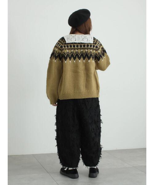 TSUHARU by Samansa Mos2(ツハルバイサマンサモスモス)の「【ペルーニット】ジャカード柄ニットカーディガン(カーディガン/ボレロ・レディース・オリーブ/チャコールグレー・F)」の15枚目の写真