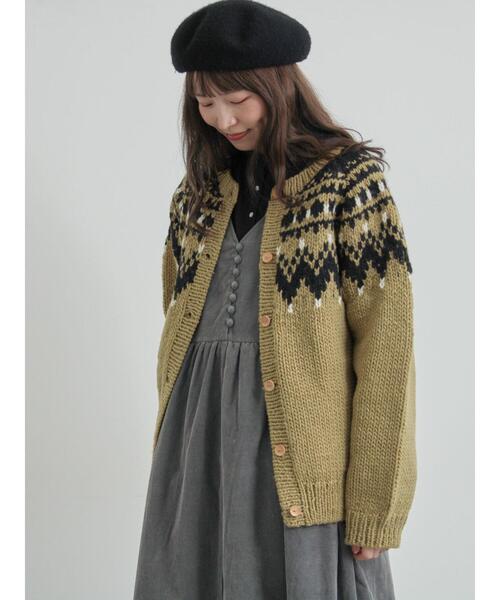 TSUHARU by Samansa Mos2(ツハルバイサマンサモスモス)の「【ペルーニット】ジャカード柄ニットカーディガン(カーディガン/ボレロ・レディース・オリーブ/チャコールグレー・F)」の19枚目の写真