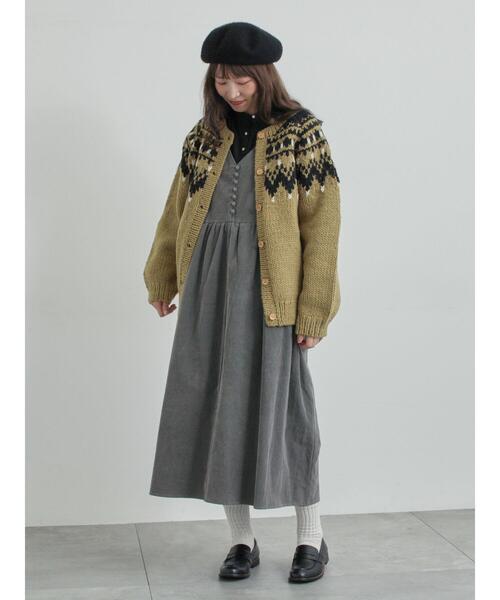 TSUHARU by Samansa Mos2(ツハルバイサマンサモスモス)の「【ペルーニット】ジャカード柄ニットカーディガン(カーディガン/ボレロ・レディース・オリーブ/チャコールグレー・F)」の21枚目の写真