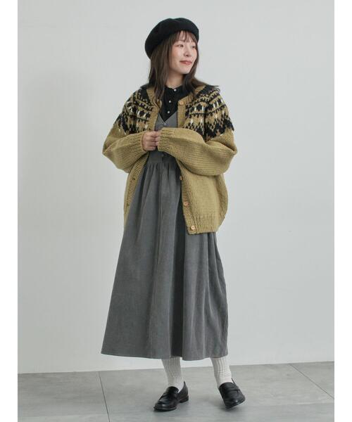 TSUHARU by Samansa Mos2(ツハルバイサマンサモスモス)の「【ペルーニット】ジャカード柄ニットカーディガン(カーディガン/ボレロ・レディース・オリーブ/チャコールグレー・F)」の22枚目の写真