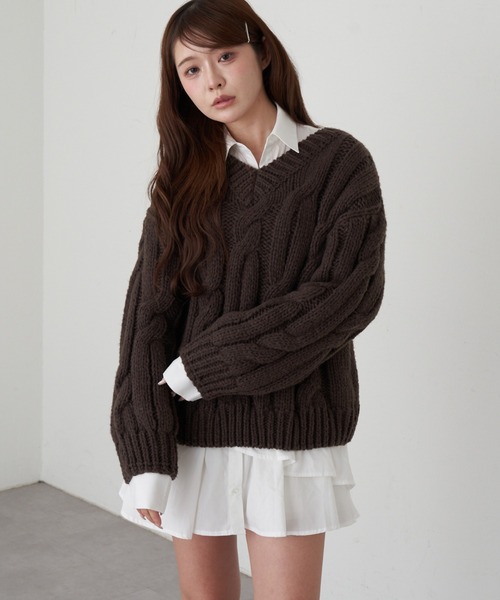Katie ルーズニット RAY CASSIN（レイカズン）の「ケーブルルーズニット（ニット/セーター
