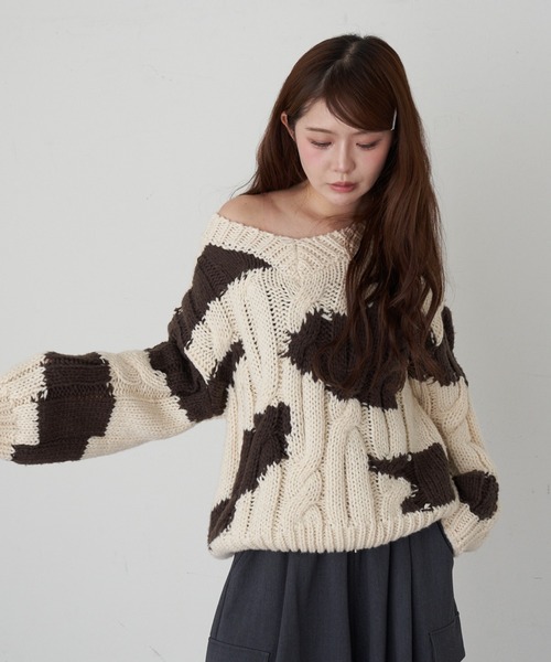 RAY CASSIN（レイカズン）の「ケーブルルーズニット（ニット/セーター