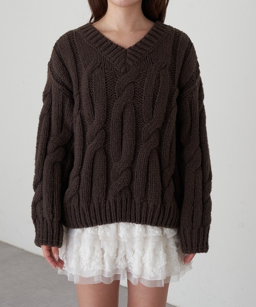 RAY CASSIN（レイカズン）の「ケーブルルーズニット（ニット/セーター