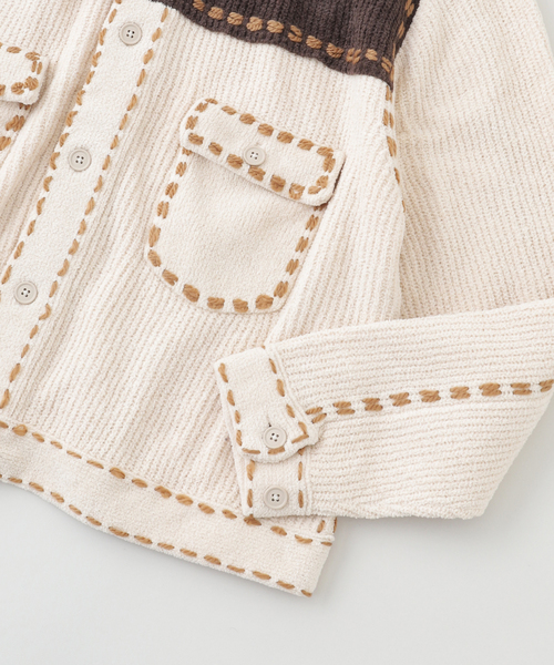 PHINGERIN(フィンガリン)の「PHINGERIN / フィンガリン PG1 KNIT(カーディガン/ボレロ・メンズ・ベージュ・LARGE/MEDIUM)」の4枚目の写真