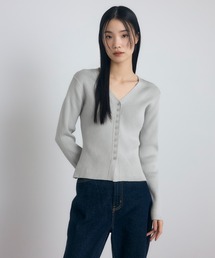 Vネック」に該当するレディースのカーディガン/ボレロ（グレー/灰色系