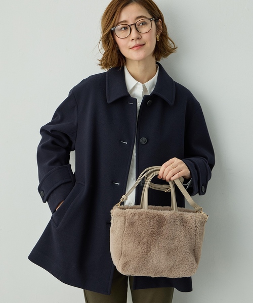 Petit Honfleur（プチオンフルール）の「2WAYファーバック【ショルダーストラップ付き】（トートバッグ・レディース・グレー/ベージュ・フリー）」の5枚目の写真