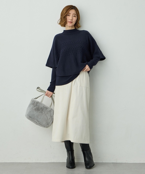 Petit Honfleur（プチオンフルール）の「2WAYファーバック【ショルダーストラップ付き】（トートバッグ・レディース・グレー/ベージュ・フリー）」の12枚目の写真