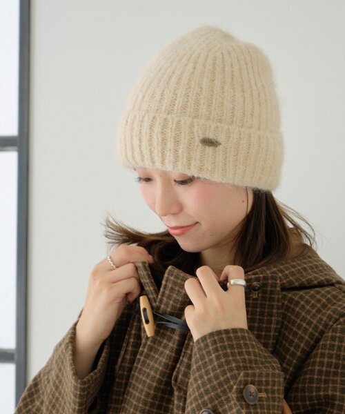 GEVACO（ゲバコ）の「【GEVACO】ニット帽（ニットキャップ/ビーニー・レディース・ホワイト/イエロー/グレー・ONE SIZE）」の2枚目の写真