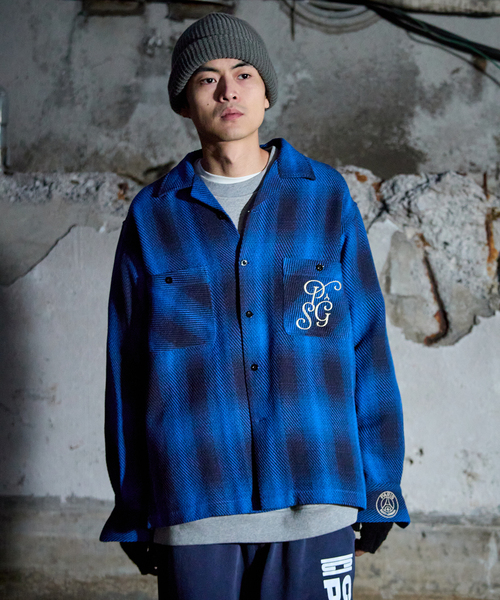 PARIS SAINT-GERMAIN（パリサンジェルマン）の「【Paris Saint-Germain / パリ・サン＝ジェルマン】 JP Ombre Check C.P.O（シャツ/ブラウス・メンズ・ブルー系その他・X-LARGE/LARGE/MEDIUM）」の7枚目の写真