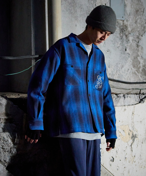 PARIS SAINT-GERMAIN（パリサンジェルマン）の「【Paris Saint-Germain / パリ・サン＝ジェルマン】 JP Ombre Check C.P.O（シャツ/ブラウス・メンズ・ブルー系その他・X-LARGE/LARGE/MEDIUM）」の9枚目の写真