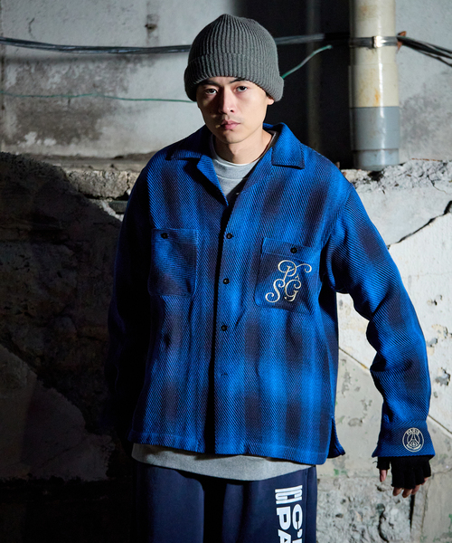 PARIS SAINT-GERMAIN（パリサンジェルマン）の「【Paris Saint-Germain / パリ・サン＝ジェルマン】 JP Ombre Check C.P.O（シャツ/ブラウス・メンズ・ブルー系その他・X-LARGE/LARGE/MEDIUM）」の12枚目の写真
