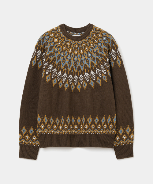 UNIFORM BRIDGE(ユニフォームブリッジ)の「nordic crewneck knit brown(ニット/セーター・メンズ・その他・XX-LARGE/SMALL/MEDIUM/LARGE/X-LARGE)」の1枚目の写真