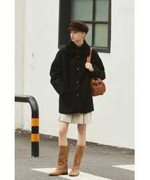 REVERSIBLE MUSTANG COLLOR COAT_BLACK