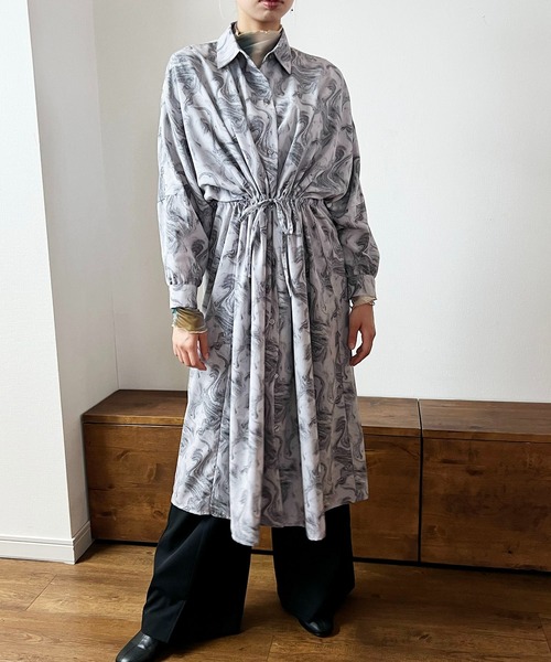 GREENHOX(グリーンホックス)の「ロングシャツワンピース(シャツワンピース・レディース・ホワイト系その他/ホワイト/ブラック・FREE)」の15枚目の写真