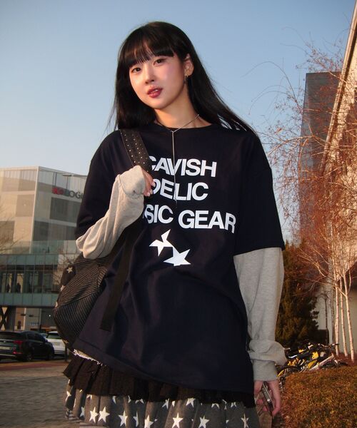 Cavish(カビシ)の「DELIC LAYERED LS TEE NAVY(CV2FSUT579A)(Tシャツ/カットソー・レディース・ネイビー・LARGE/MEDIUM/SMALL)」の12枚目の写真