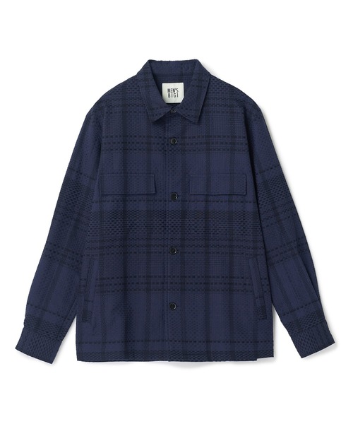 MEN'S BIGI（メンズビギ）の「ドビーチェックCPOシャツ（シャツ/ブラウス・メンズ・ベージュ/ネイビー・01/02/03）」の2枚目の写真