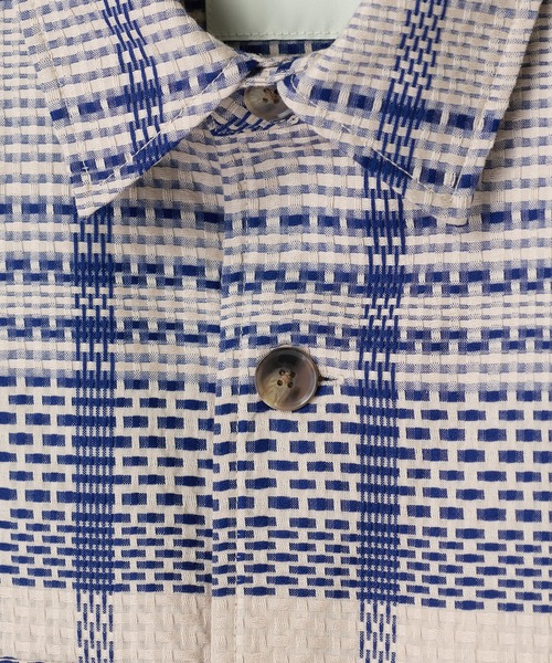 MEN'S BIGI（メンズビギ）の「ドビーチェックCPOシャツ（シャツ/ブラウス・メンズ・ベージュ/ネイビー・01/02/03）」の4枚目の写真