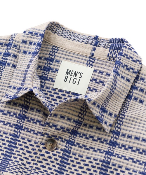 MEN'S BIGI（メンズビギ）の「ドビーチェックCPOシャツ（シャツ/ブラウス・メンズ・ベージュ/ネイビー・01/02/03）」の3枚目の写真