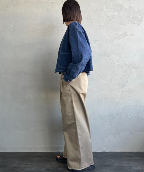 DANTON（ダントン）の「[DANTON/ダントン] 11oz ショート丈ノーカラーデニムジャケット（ノーカラージャケット・レディース・インディゴブルー・38）」の19枚目の写真