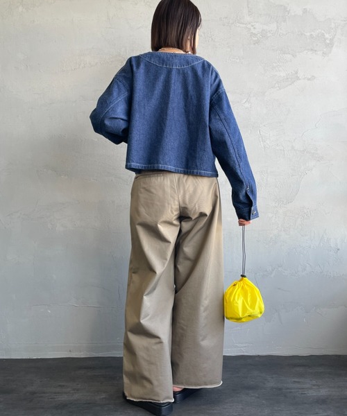 DANTON（ダントン）の「[DANTON/ダントン] 11oz ショート丈ノーカラーデニムジャケット（ノーカラージャケット・レディース・インディゴブルー・38）」の20枚目の写真