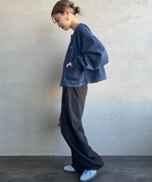 DANTON（ダントン）の「[DANTON/ダントン] 11oz ショート丈ノーカラーデニムジャケット（ノーカラージャケット・レディース・インディゴブルー・38）」の10枚目の写真