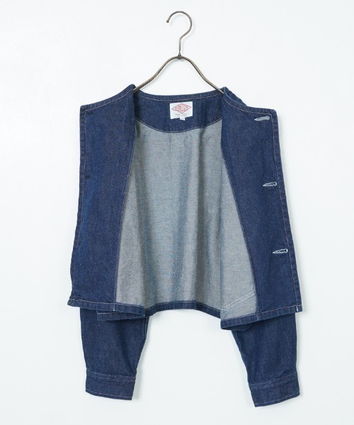 DANTON/ダントン] 11oz ショート丈ノーカラーデニムジャケット（ノー