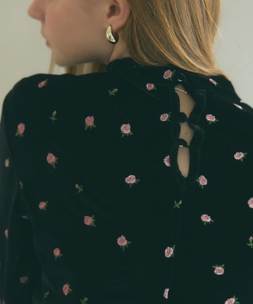 FLOWER VELOR TOPS（フラワーベロアトップス）（Tシャツ/カットソー