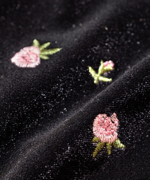 FLOWER VELOR TOPS（フラワーベロアトップス）（Tシャツ/カットソー