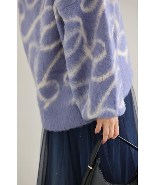 cawaii（カワイイ）の「揺らめくリボン柄の起毛ニットプルオーバートップス（ニット/セーター・レディース・ブルー・FREE）」の18枚目の写真
