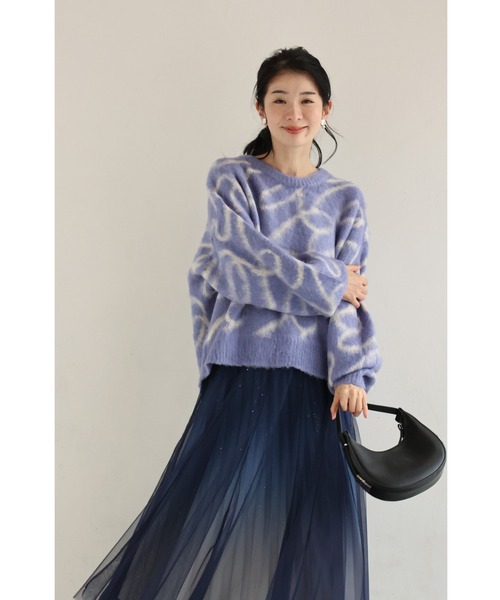 cawaii（カワイイ）の「揺らめくリボン柄の起毛ニットプルオーバートップス（ニット/セーター・レディース・ブルー・FREE）」の20枚目の写真