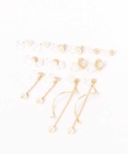 GLOBAL WORK（グローバルワーク）の「パールイヤリング7点SET/629959（イヤリング・レディース・ゴールド系その他/ゴールド系3/ゴールド系1・FREE）」の3枚目の写真