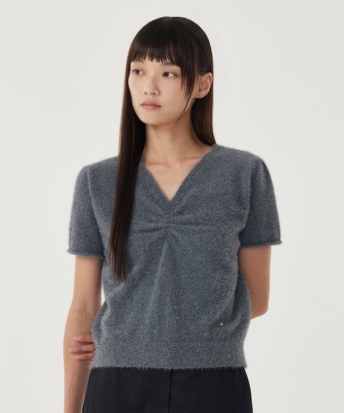 COVERNAT（カバーナット）の「WOMEN HAIRY HALF KNIT（ニット/セーター・レディース・ライトグレー/チャコール・MEDIUM/SMALL）」の7枚目の写真