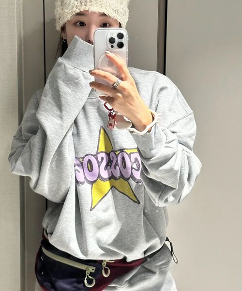 COSO（コソ）の「カラフルスターコソスウェットマンツーマン（GREY）（スウェット・レディース・グレー・MEDIUM/LARGE）」の5枚目の写真